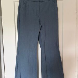 Express Editor Wide Leg Flare Pants in Dusty Blue